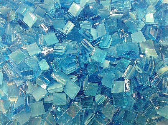 Egyptian Blue Iridized Stained Glass Mosaic Tile Supply Z3 Etsy