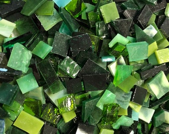 JUST GREENS Odd Size Mix Stained Glass Mix C1