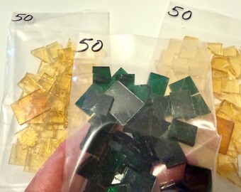 150 3/8" HOLIDAY GOLD & Green Odd Size -Holiday Mosaic Tile Supply Ax2