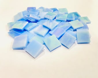 RARE - Iridized Violet & Blue Sky - Stained Glass Mosaic Tile Supply A3