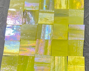 25 IRIDIZED YELLOW 1/2” Wissmach - Stained Glass Golden Glass Supply A3