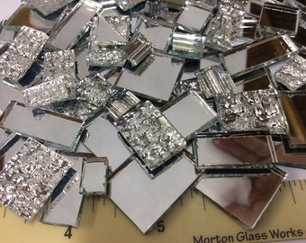 150 MIRROR MIX ODD Size - Stained Glass Mosaic Tile Supply M6