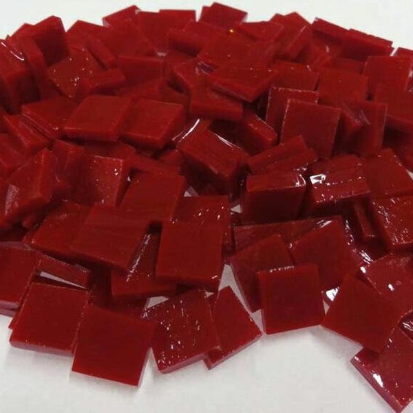 50 DARK RED TRIANGLES - Opal Stained Glass Mosaic Supply