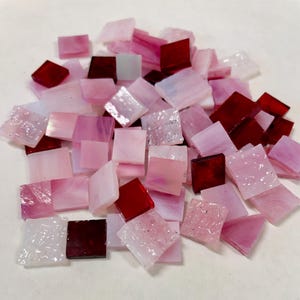 PRETTY PINK ROSE Mosaics Stained Glass Tile A1