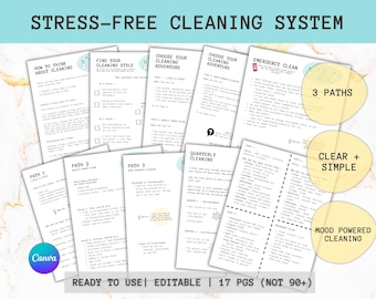 Cleaning Schedule | 3 Flexible Paths | Printable Cleaning Planner & Checklist | Editable Canva Template