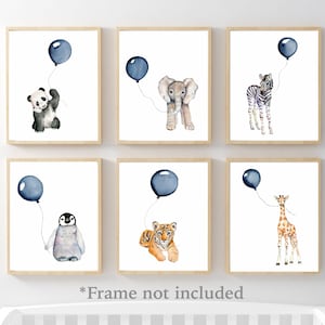 baby nursery decor, Navy nursery, boys wall art, baby boy nursery, watercolor prints, baby animal art, safari nursery