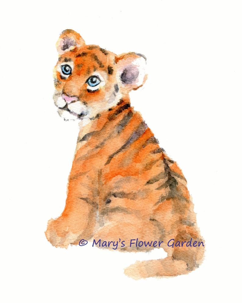 Tiger Art Print Tiger Wall Art Kids Room Decor Childrens Etsy