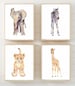 baby boy room decor, safari nursery prints, elephant nursery wall art, watercolor nursery art, baby giraffe print 