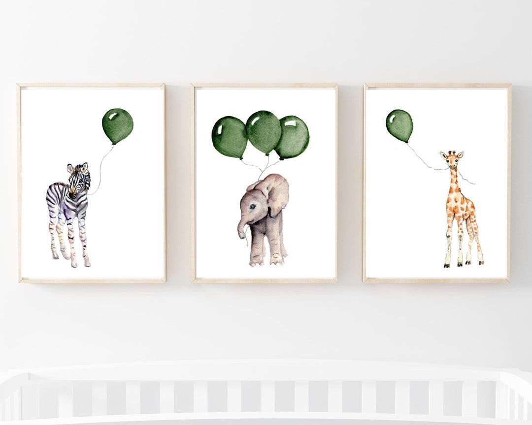 Hunter Green Nursery Wall Art, Dark Green Baby Boy Nursery Decor