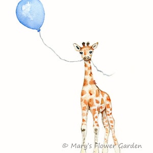 Baby boy nursery, giraffe nursery decor, giraffe art, baby boy gift, brown blue nursery decor, giraffe baby room, giraffe baby nursery, blue