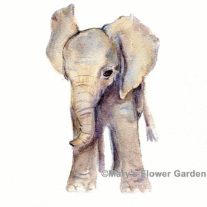 elephant nursery decor, watercolor painting, elephant art print, elephant watercolor print, elephant baby shower gift, elephant watercolor