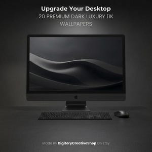 Sfondi desktop di lusso scuri, 20 sfondi minimalisti neri per MacBook, iMac e PC, pacchetto da 11.000 immagini