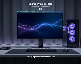 Minimal Tech Desktop Wallpaper, 8K Modern PC Background, 16:9 Monitor Download