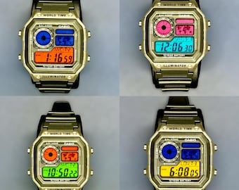 Casio AE-1200 Dual-Tone Filter Screen Set | Easy Apply Tinted Display Overlay | DIY Custom Watch Mod Kit