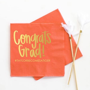 Personalized Graduation Napkins Graduation Party Supplies Personalized Beverage Napkins 2024 Graduation Decoration Ideas Grad Party Napkins