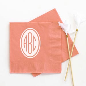 Monogrammed Napkins Personalized Cocktail Napkins for Wedding Bridal Shower Napkins Monogram Party Supplies Personalised Custom Napkins