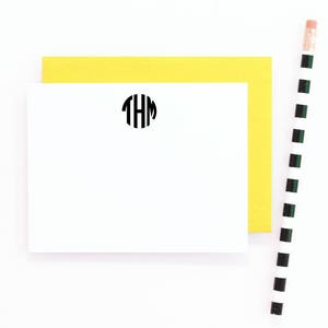 Monogram Stationery Set Personalized Stationary Monogrammed Flat Note Cards Custom Thank You Notes