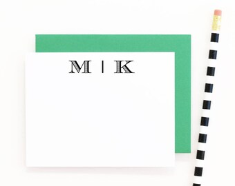 Couples Stationery Personalized Monogram Stationary Wedding Thank You Notes Custom Flat Note Cards
