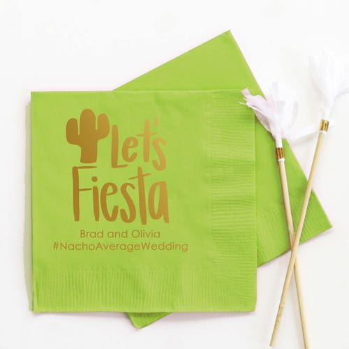Fiesta Napkins for Wedding Personalized Cocktail Napkins Etsy
