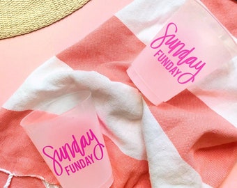 Sunday Funday Cups Brunch Favors Pool Party Cups Sunday Fun Day Decorations - Vacation Cups