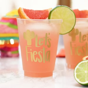 Fiesta Cups Mexican Themed Birthday Mexico Bachelorette Party Cups Cinco De Mayo Decorations Fiesta Party Favors image 1