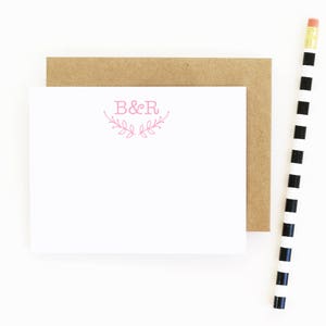 Personalized Wedding Stationary Couples Monogram Stationery Custom Monogrammed Note Cards Wedding Thank You Notes Personalised Stationary