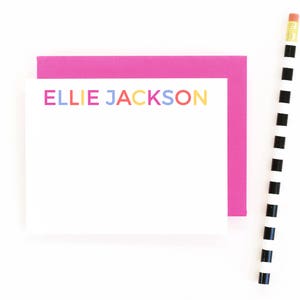 Personalisiertes Briefpapier für Mädchen, Kinder, personalisiertes Briefpapier-Set, benutzerdefinierte Grußkarten, Mädchen-Briefpapier, Kinder, personalisierte Dankesnotizen