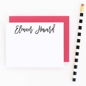 Personalized Note Card Set Personalized Stationery Flat Personalized Stationary Custom Notecards Personalised Thank You Notes Calligraphy