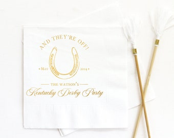 Kentucky Derby Party Decorations - Personalized Cocktail Napkins