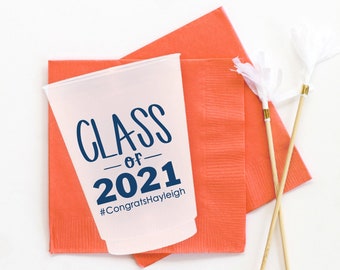 Graduation Party Cups Class of 2024 Personalized Plastic Cups Graduation Decorations 2024 High School College Grad Party Favors