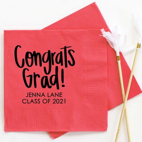 Graduation Napkins Personalized Beverage Napkins Class of 2022 Etsy
