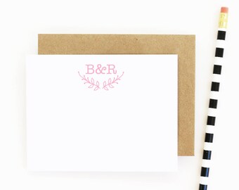 Personalized Wedding Stationary Couples Monogram Stationery Custom Monogrammed Note Cards Wedding Thank You Notes Personalised Stationary