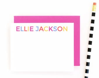 Personalized Stationary for Girls Kids Personalized Stationery Set Custom Note Cards Girls Stationery Childrens Personalised Thank You Notes