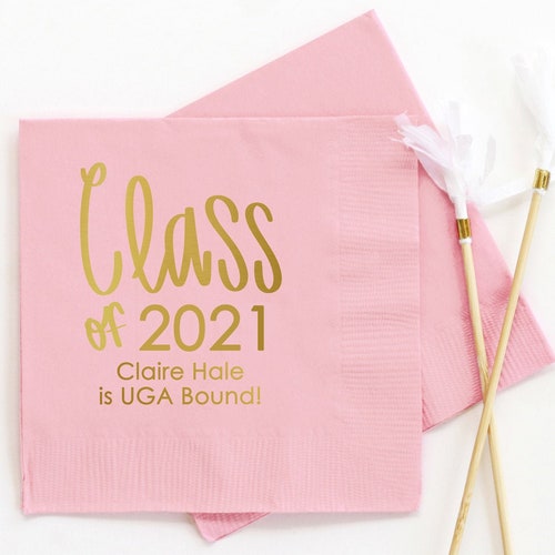 Personalized Graduation Napkins Class of 2022 Graduation Etsy