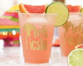 Fiesta Cups - Mexican Themed Birthday - Mexico Bachelorette Party Cups - Cinco De Mayo Decorations - Fiesta Party Favors - SET OF 10