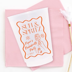 Sun and Spritz Bachelorette Cups - Custom Aperol Spritz Bachelorette Party Favors
