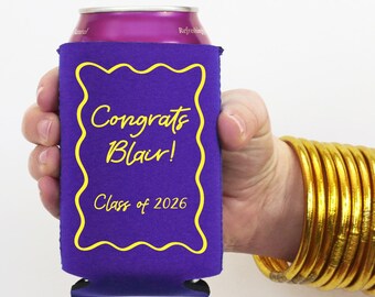 Personalized Graduation Can Coolies - Class of 2026 Party Favors and Decorations