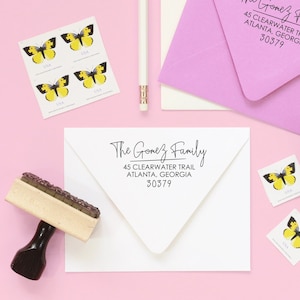 Return Address Stamp, Self Inking, Custom Family Address Stamp, Personalized Housewarming Gift