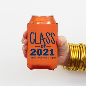 Graduation Coozies Class of 2025 Party Decorations Personalized Beer Huggers College Graduation Party Favors Custom Can Coolers