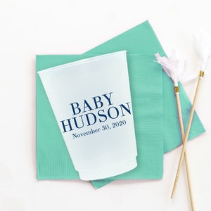 Boy Baby Shower Cups Personalized Party Favors Gender Reveal Decorations Custom Plastic Cups