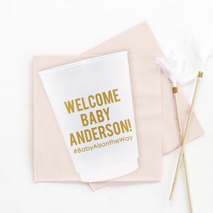 Baby Shower Cups Personalized Plastic Party Cups Gender Reveal Party Ideas Custom Baby Shower Favors