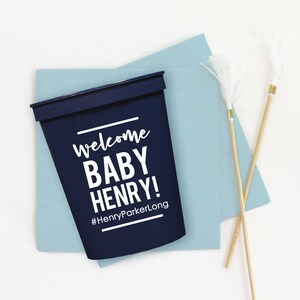 Boy Baby Shower Cups, A Baby Is Brewing, Baby Shower Decorations, Personalized Party Favors, Gender Reveal Cups