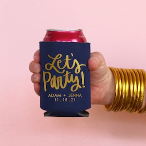 Wedding Favors Personalized Beer Huggers Custom Can Cooler Engagement Party Couples Shower Rehearsal Dinner