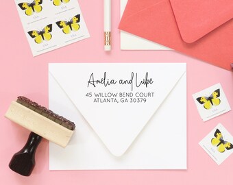 Custom Self Inking Return Address Stamp - Personalized Rubber Address Stamp - Couples Stamp - Housewarming Gifts