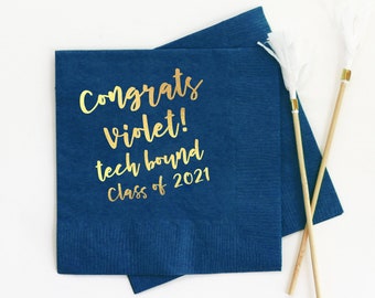 2024 Graduation Napkins Graduation Party Decorations, Personalized Cocktail, Luncheon, and Dinner Napkins