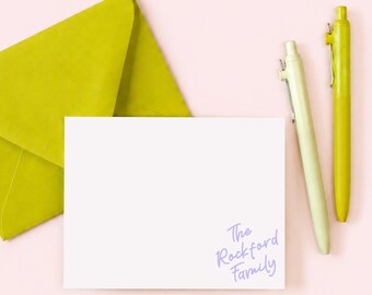 Personalized Family Stationery Set: Custom Colors and Envelopes