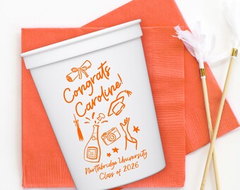Graduation Cups - Personalized Grad Party Favors and Decor - Class of 2026