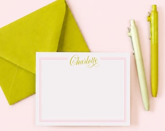 Personalized Stationery for Women | Custom Notecards with Envelopes and Optional Return Address Printing | Girls Stationary Set