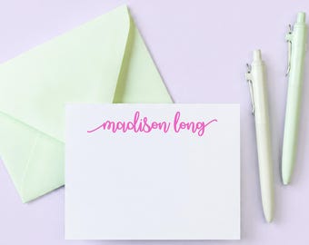 Juego de papelería personalizada para niñas: Tarjetas de agradecimiento personalizadas