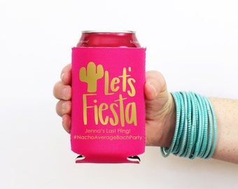 Final Fiesta Bachelorette Party Favors Personalized Beer Huggers Bachelorette Party Can Coolers Fiesta Decorations